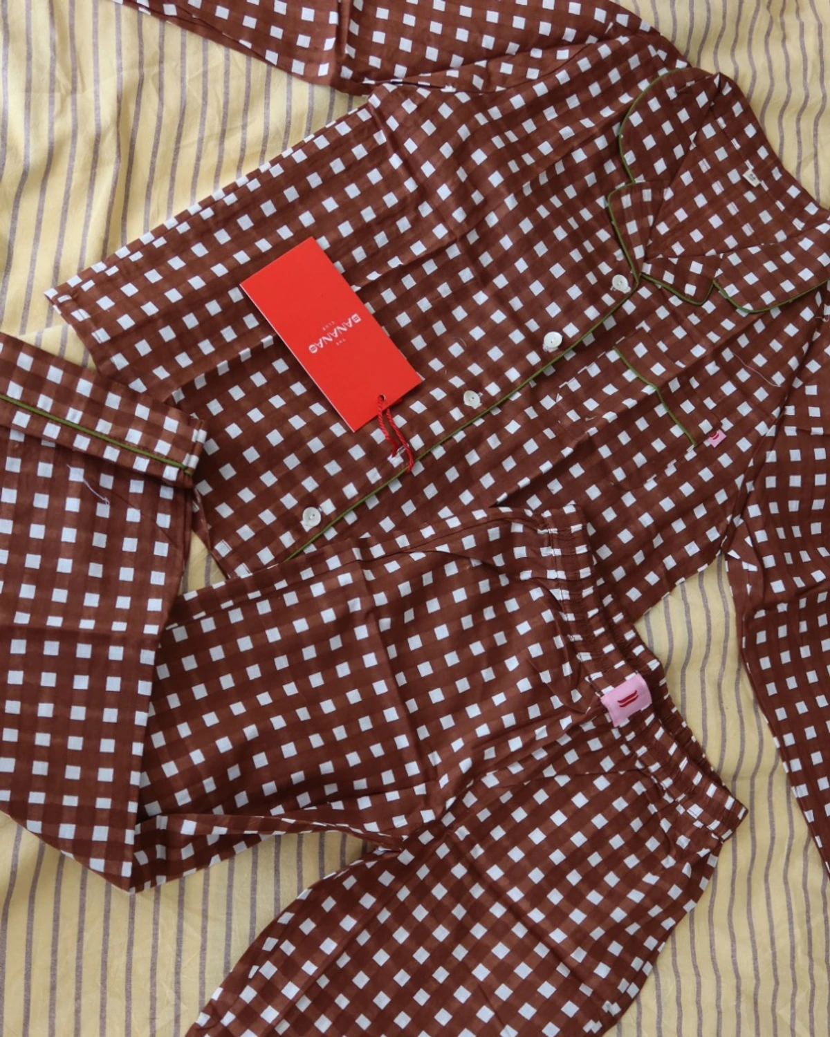Kids long set ss27 Choco check