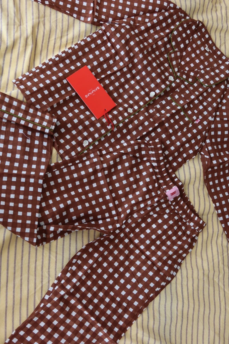 Kids long set ss27 - Choco check 