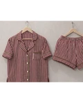 Kids short set FW26 Rayas tinto