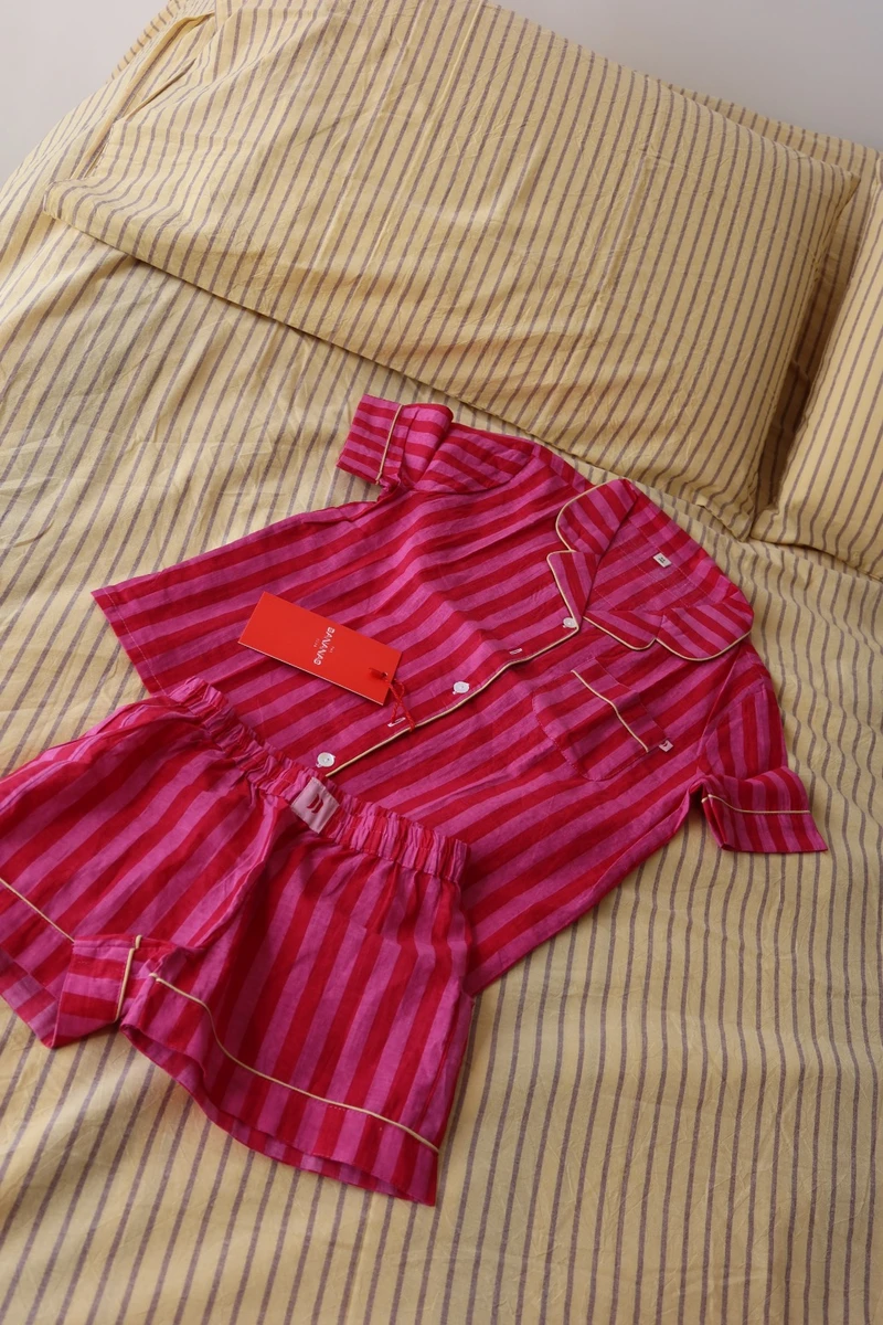 Kids short set SS27 - Rayas pink 
