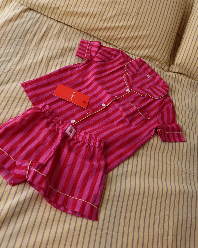 Kids short set SS27 Rayas pink