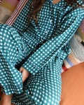 Woman long set SS27 Green check
