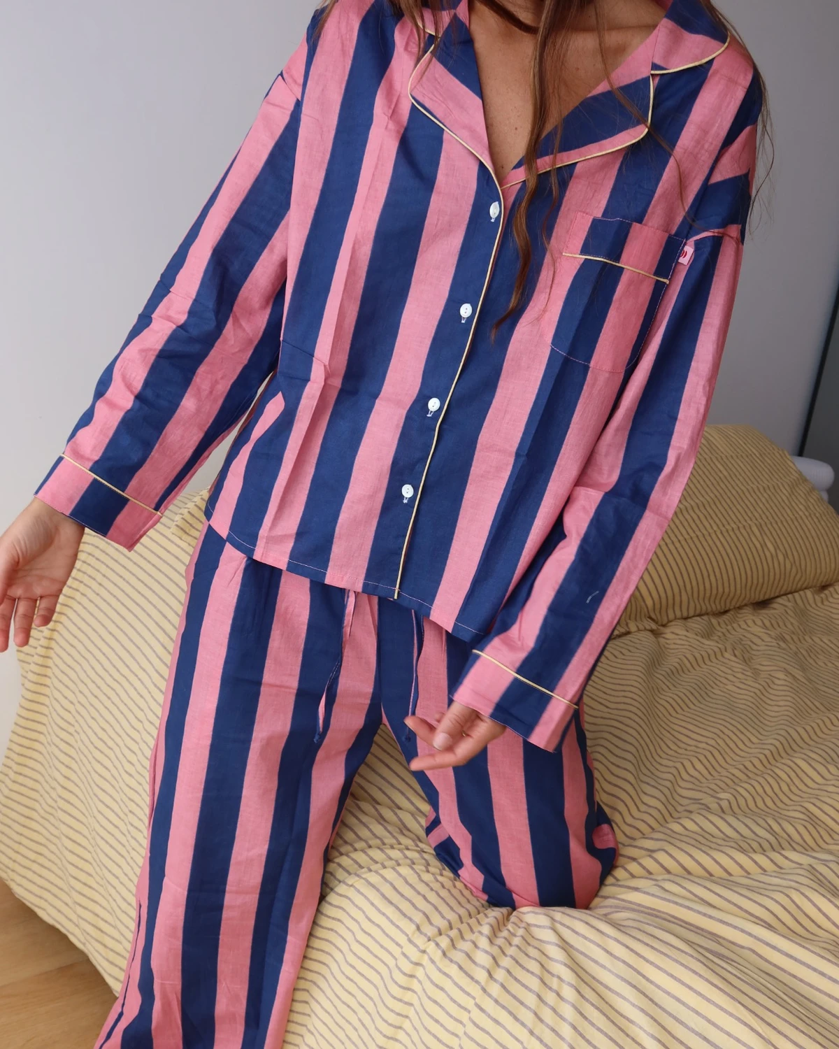 Woman long set SS27 Navy pink