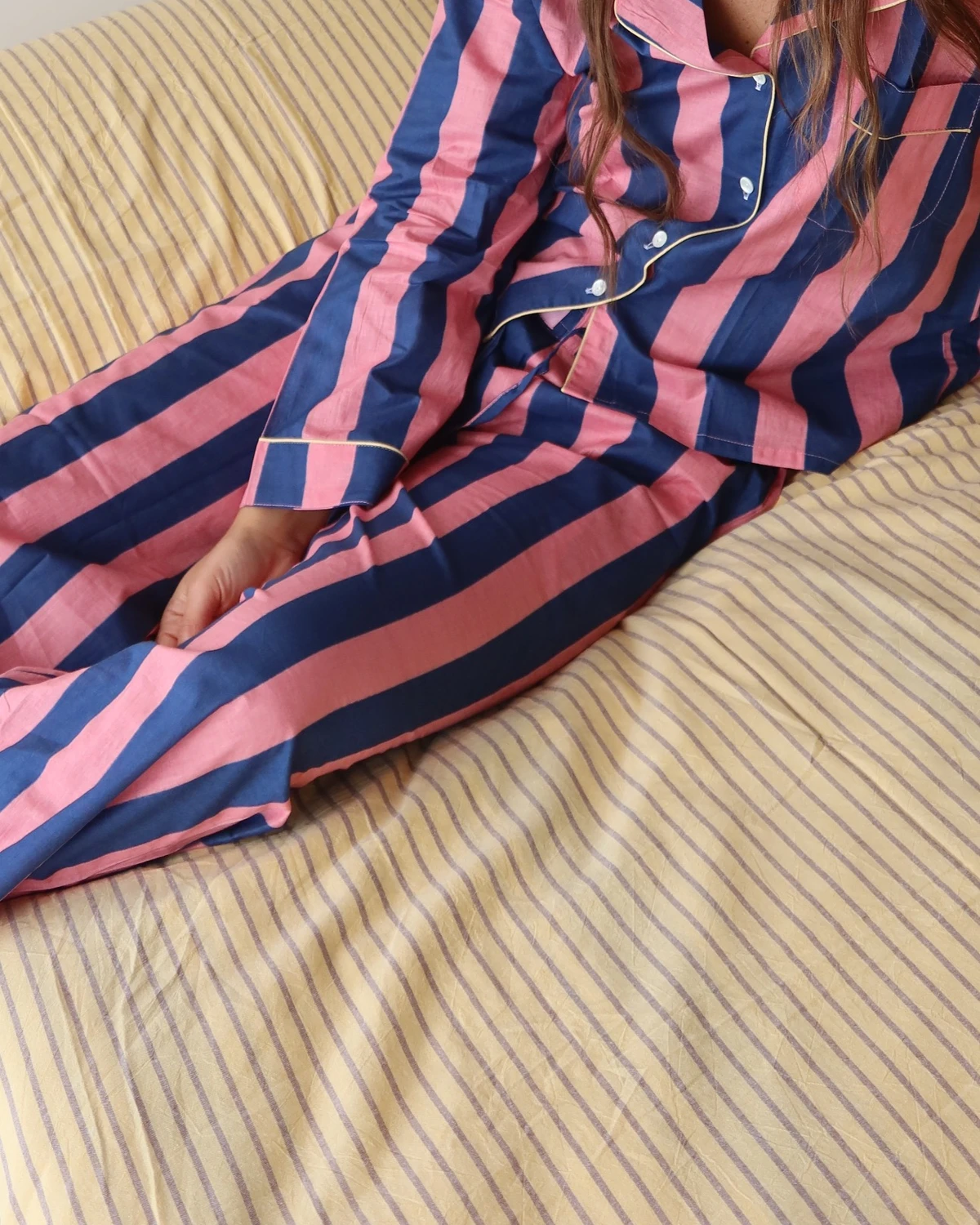 Woman long set SS27 Navy pink