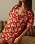 Long shirt SS27 Petal mosaico
