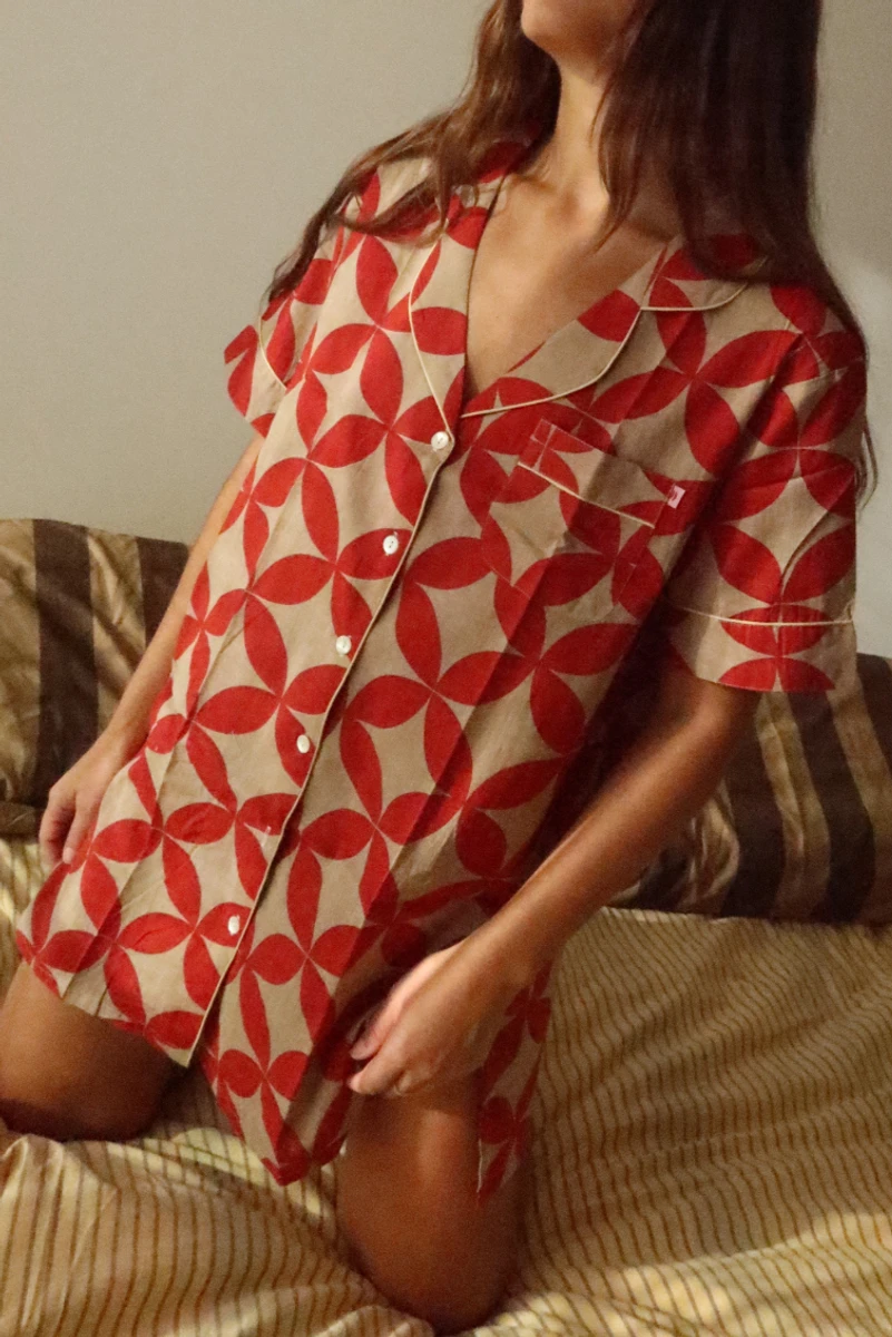 Long shirt SS27 - Petal mosaico 