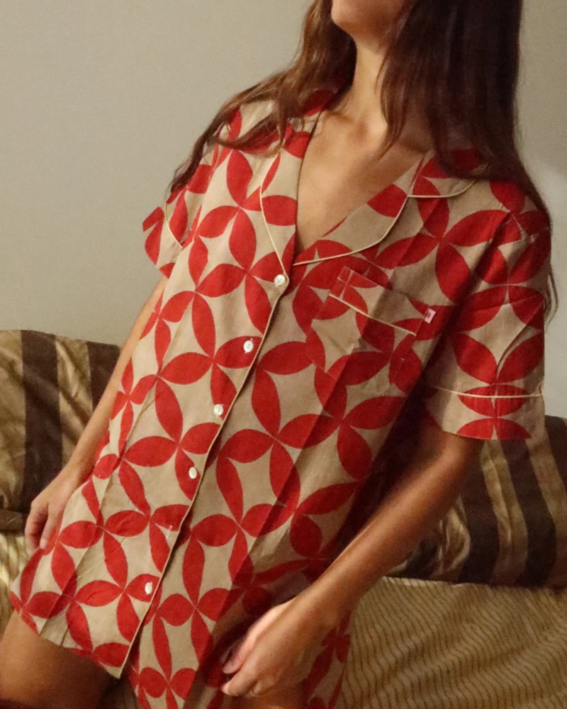 Long shirt SS27 Petal mosaico