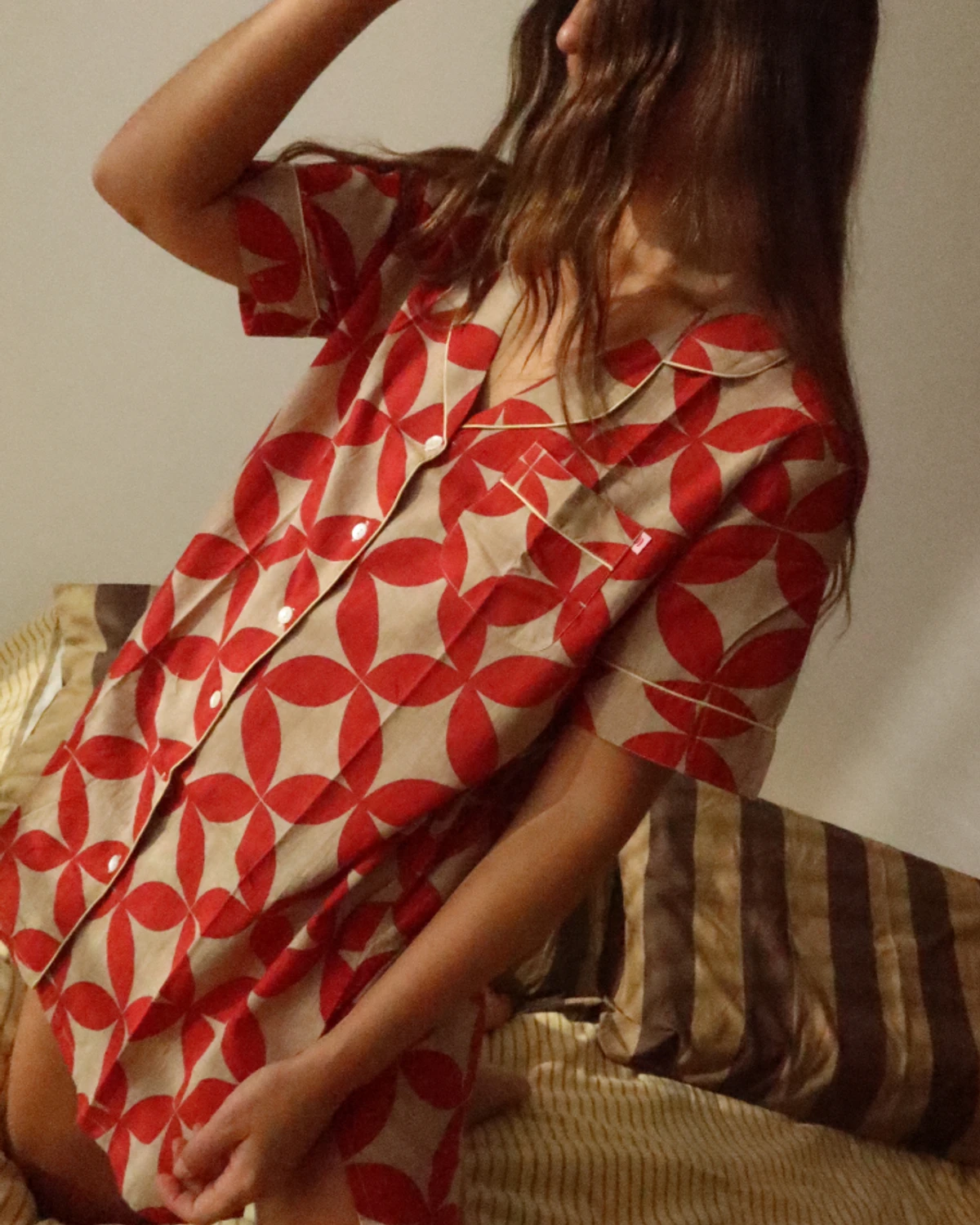 Long shirt SS27 Petal mosaico
