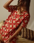 Long shirt SS27 Petal mosaico