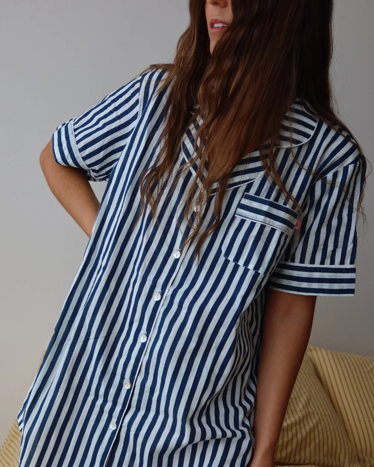 Long shirt SS27 Rayas Navy