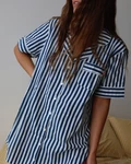 Long shirt SS27 Rayas Navy