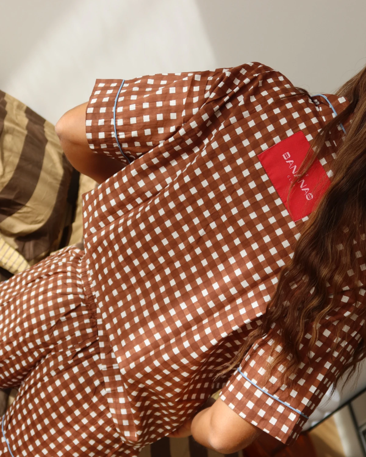 Woman short set SS27 Choco check