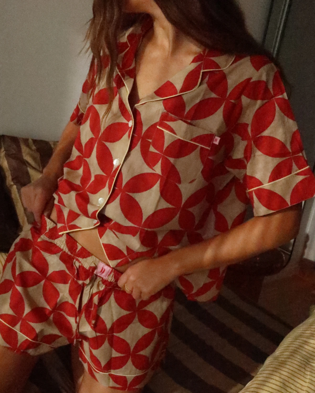 Woman short set SS27 Petal mosaico